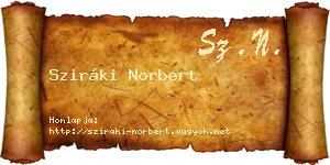 Sziráki Norbert névjegykártya