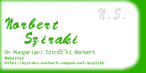 norbert sziraki business card